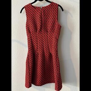 Sans Souci Red and Black Tunic Dress Short Mini Sleeveless Spring Summer |Size S